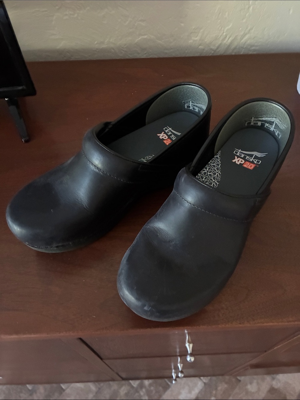 Dansko Black Leather Professional Clogs